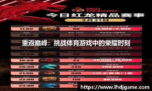 重返巅峰：挑战体育游戏中的荣耀时刻